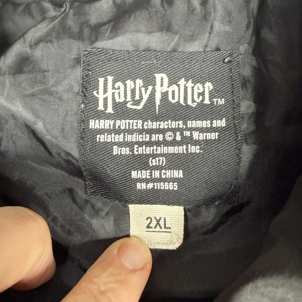 Harry Potter Ravenclaw Jacket Mens 2XL Black Coaches‎ Snap Front Windbreaker